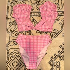 Gianni Bini Pink Gingham Bikini Set